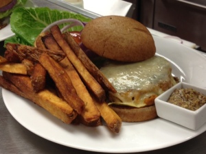 Curried Carrot Burger with Truffle Fries $11.50